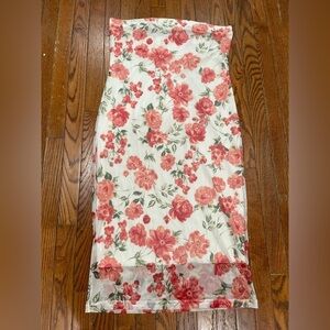Full circle trends
Floral Print Strapless Dress